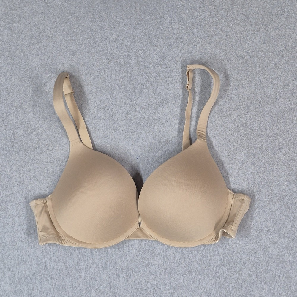 Cacique Women Bra 38C Beige Boost Plunge Underwired Strap